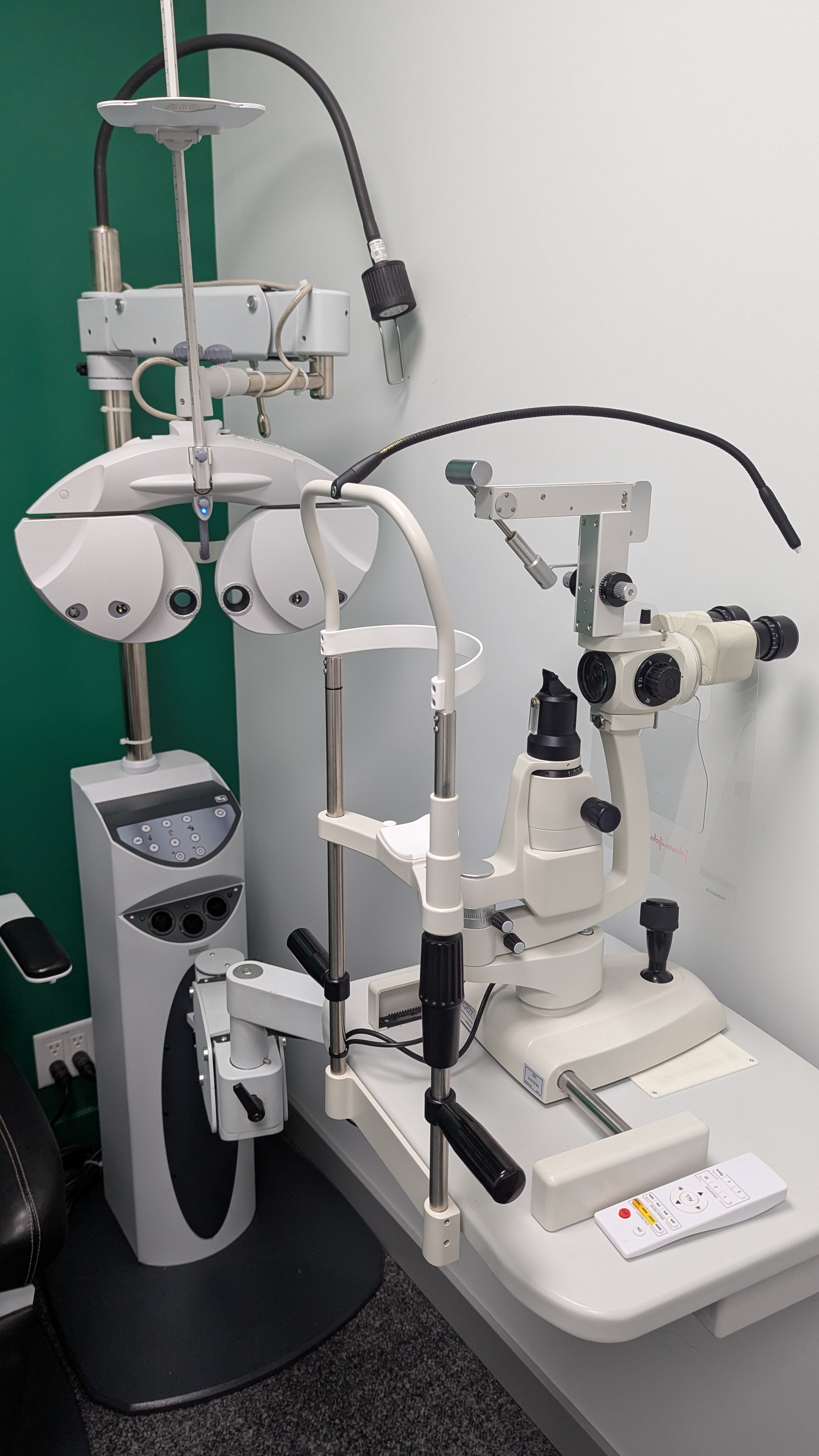Modern eye exam equipment at Guildford Eye Clinic